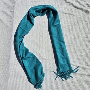 V. FRAAS Turquoise Scarf with Fringe